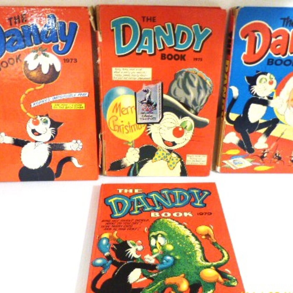 4x The DANDY BOOK  D.C. Thomson & Co. Ltd 1973 1975 1977 1979 Funny Cartoon Book